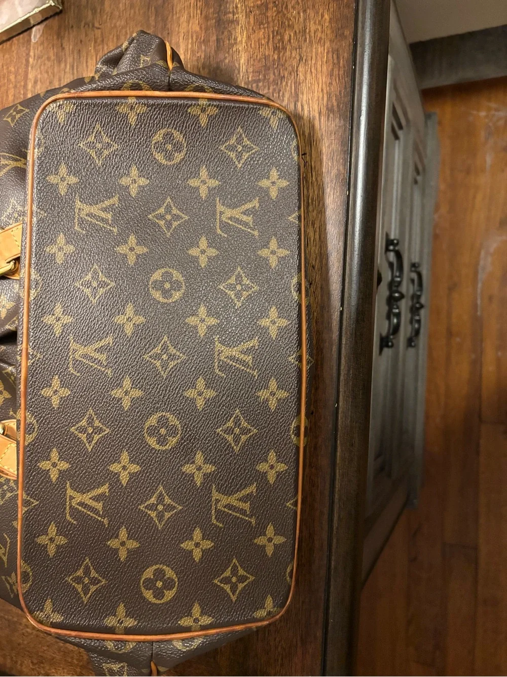 Louis Vuitton Monogram Palermo PM Tote with Vachetta Leather Trim and Strap